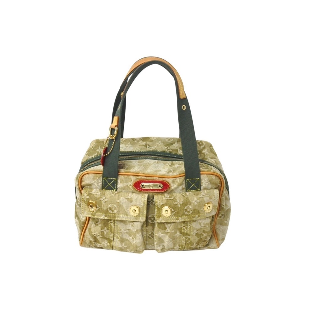 LOUIS VUITTON Autumn Winter Monogrammed Denim Jasmine Handbag Takashi Murakami